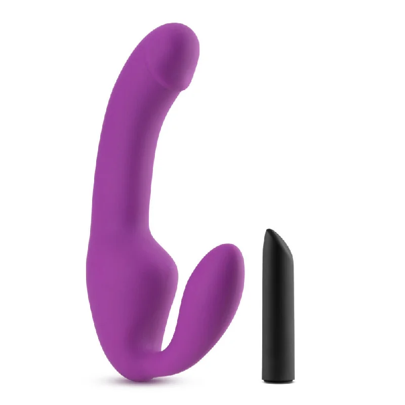 harness glass dildo-Blush Temptasia Cyrus Strapless Silicone Dildo - Purple