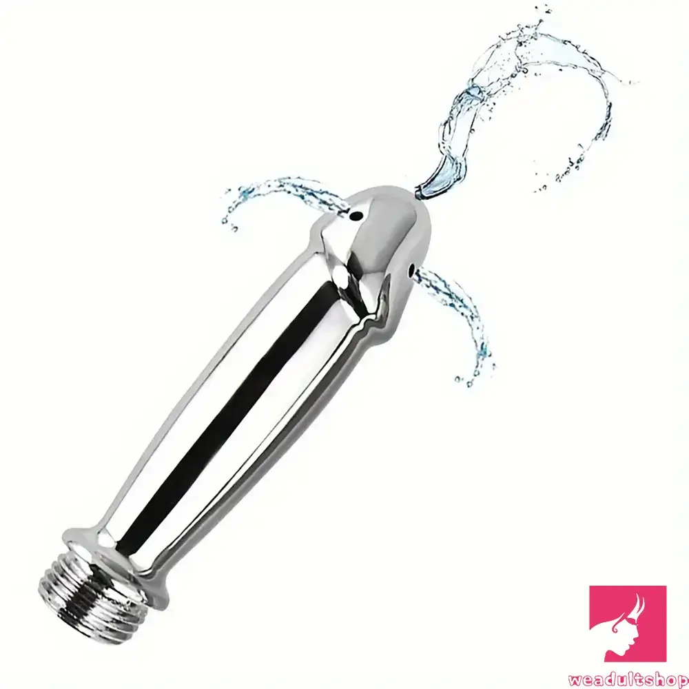 Anal toys with soft edges-4.05in 4.92in Metal Enema Shower Dildo For Anal Vaginal Cleaner Sex Toy