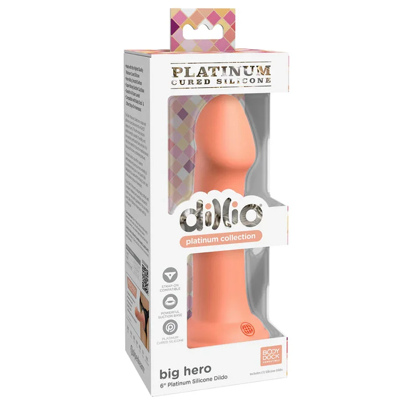 thick dildo-Pipedream Dillio Platinum Collection Big Hero 6 in. Silicone Dildo Peach