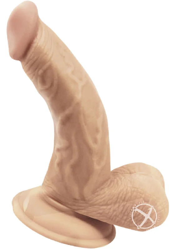 vibrating brown dildo-Skinsations Curve Ball Realistic Dildo with Suction Cup Waterproof