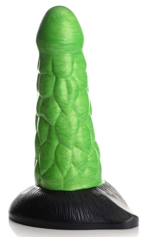 silicone skin-tone dildo-Radioactive Reptile Thick Scaly Silicone  Dildo - Green