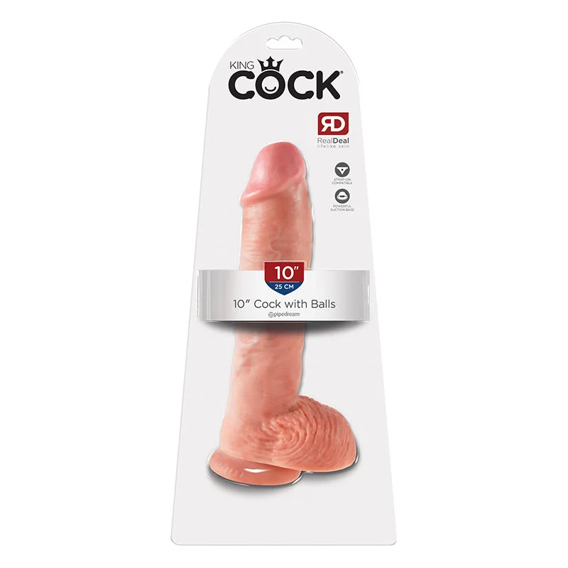 cock ring latex free-King Cock 10" Cock - Beige