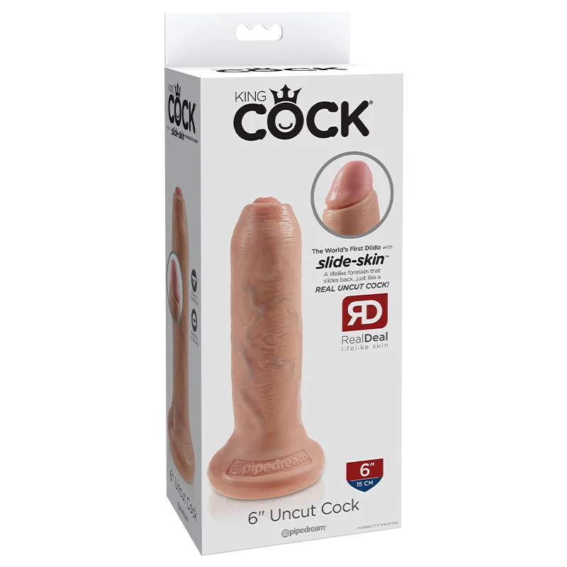 vibrating beaded dildo-King Cock 6 inches Uncut Dildo Beige