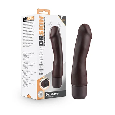 penis-pump-reviews-penis-medical-treatments-Dr. Skin Silicone Dr. Steve 7 in. Vibrating Dildo Brown