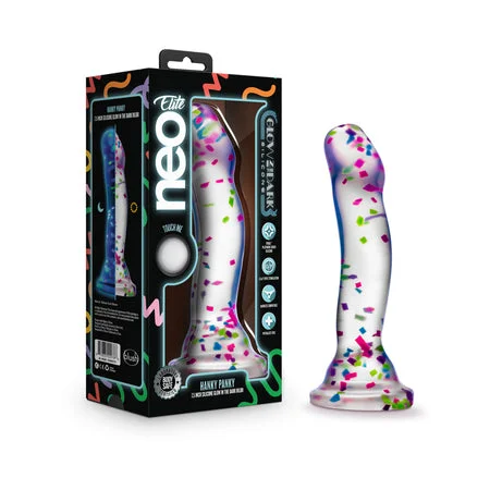 penis-enhancement-techniques-penis-performance-tips-Neo Elite Hanky Panky 7.5 in. Glow-in-the-Dark Silicone Confetti Dildo