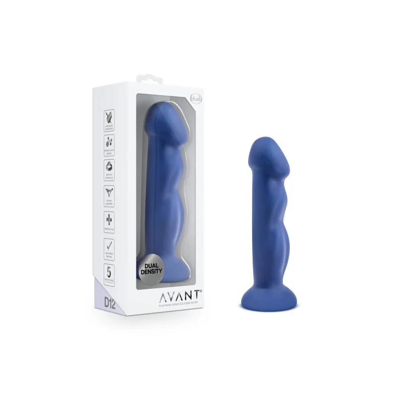 glass dildo-Blush Avant D12 Suko 8 in. Dual Density Silicone Dildo with Suction Cup Indigo