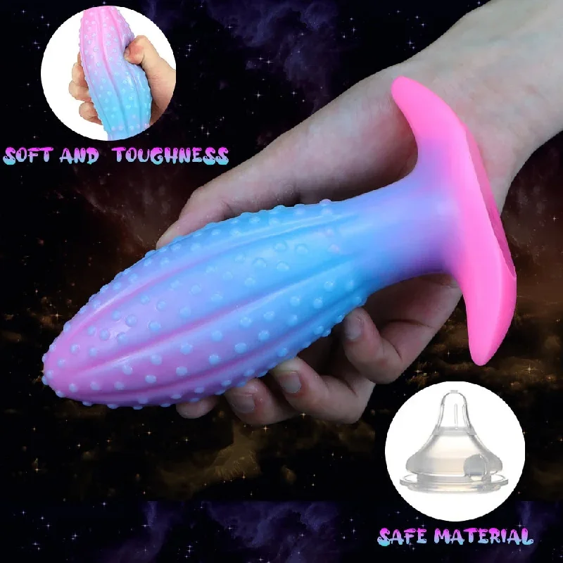 Anal toys starter kits-Luminous Silicone Dildo Butt Plug - Knots Anal Dildos Sex Toys for Women Men