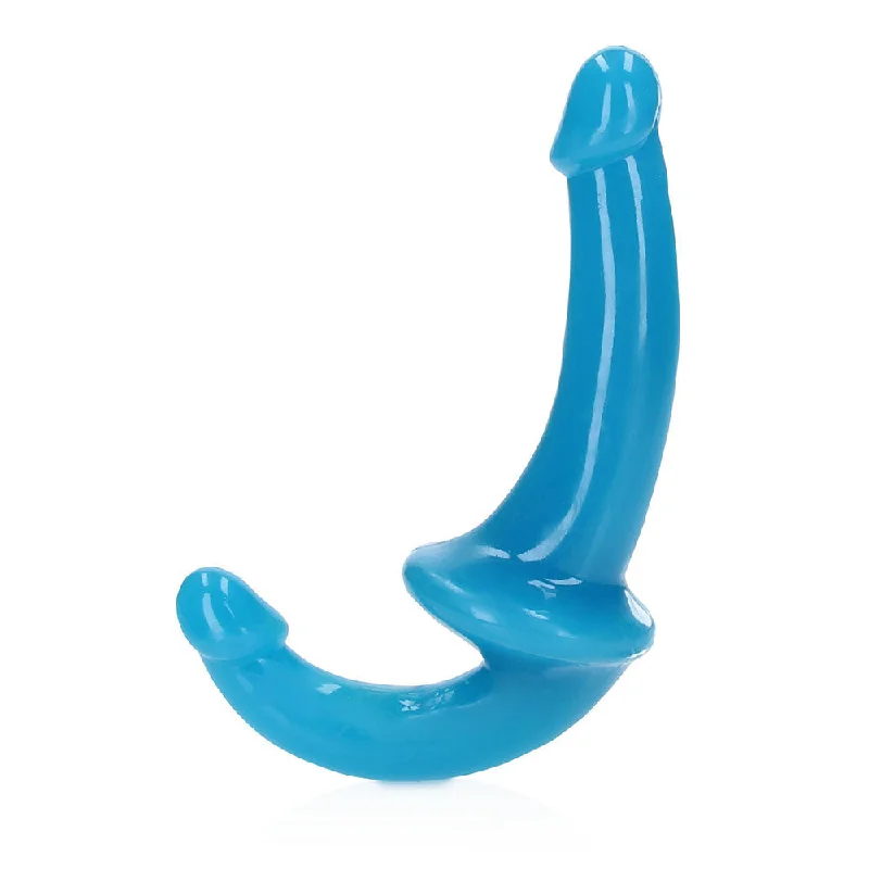 penis-blood-pressure-penis-enhancement-pills-RealRock Glow in the Dark 6 in. Strapless Strap-On Dildo Neon Blue