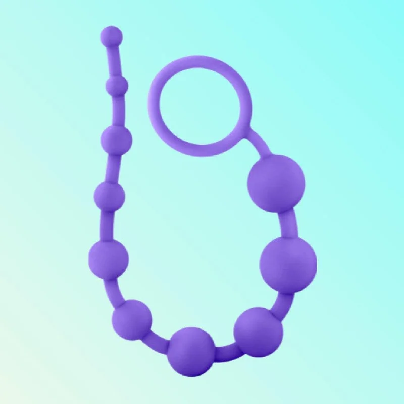 Anal toys for bold sensations-Luxe Silicone Anal Beads with 10 Beads - Purple