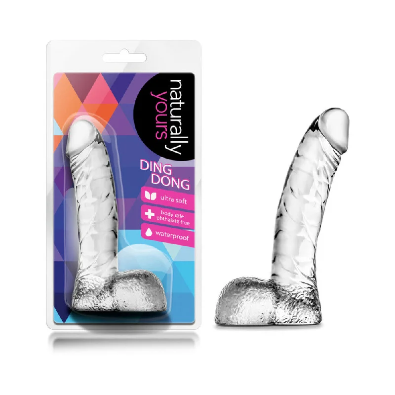 penis-skin-tools-penis-health-tips-Blush Naturally Yours Ding Dong Realistic 5.5 in. Dildo with Balls Clear