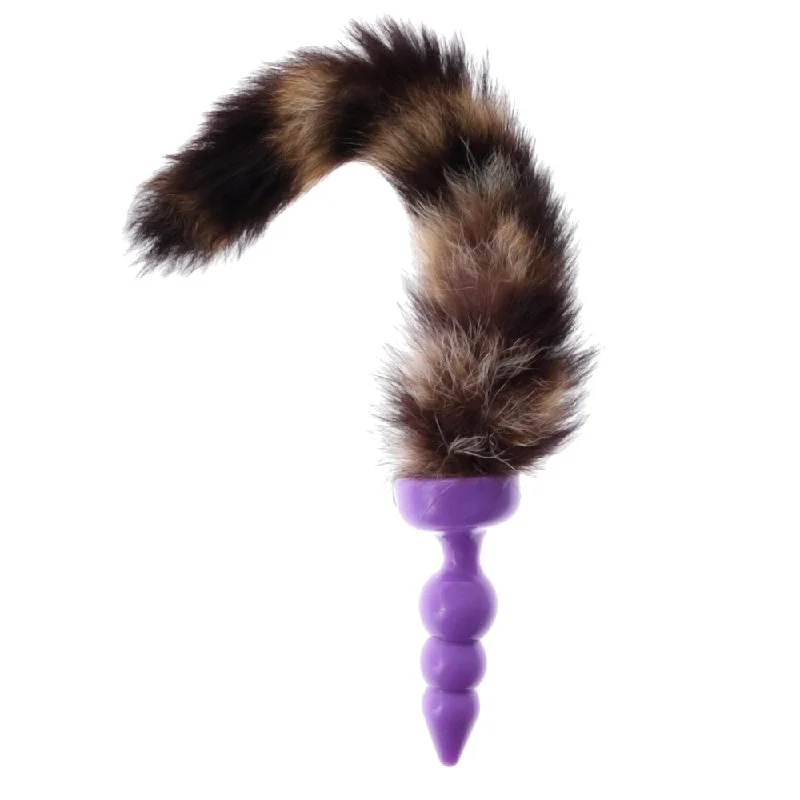 cock ring maintenance-Silicone Raccoon Tail, 12"