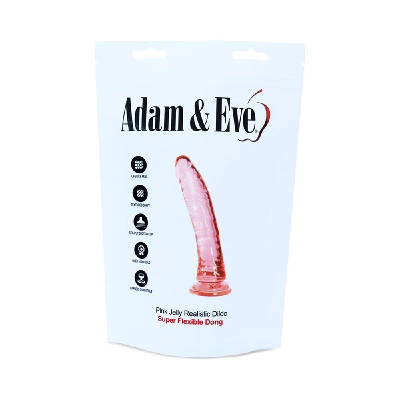 penis-aging-tools-penis-blood-flow-Adam & Eve Pink Jelly Realistic Dildo