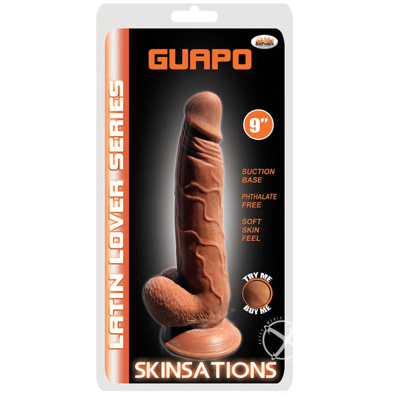 spiral dildo-Latin Lover Guapo 9 Inches Dildo - Brown