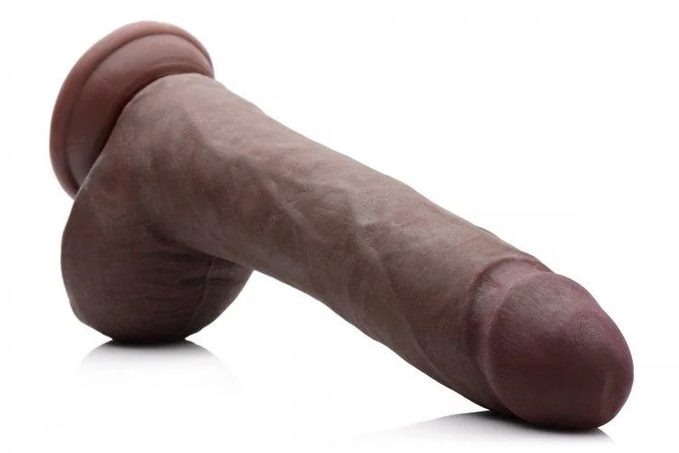 penis-enhancement-solutions-penis-hygiene-advice-Usa Cocks 10 Inch Ameriskin Dual Density Dildo -  Dark Skin Tone