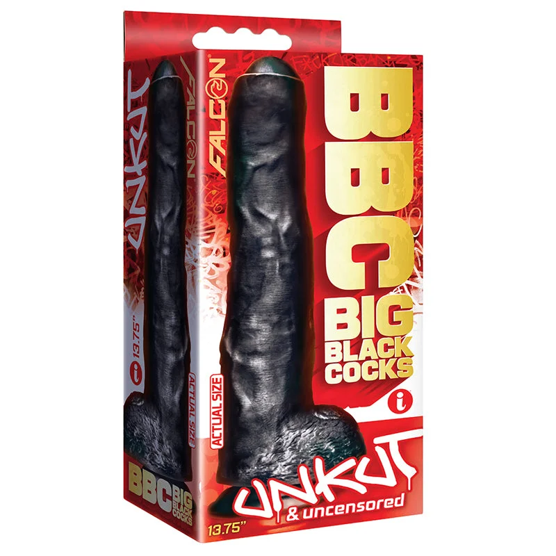 cock ring glow in dark-Falcon BBC Big Black Cock Unkut 13.75in