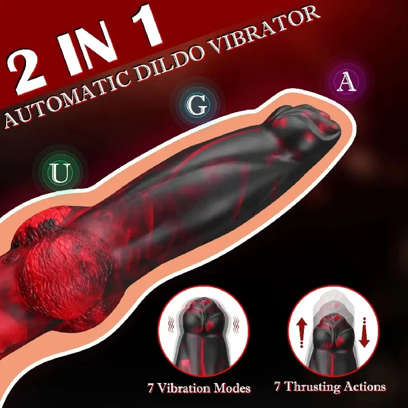 Anal toys for solo vibes-Thrusting Monster Anal Dildo Butt Plug - Remote Control Big Animal Dildo Prostate Massager