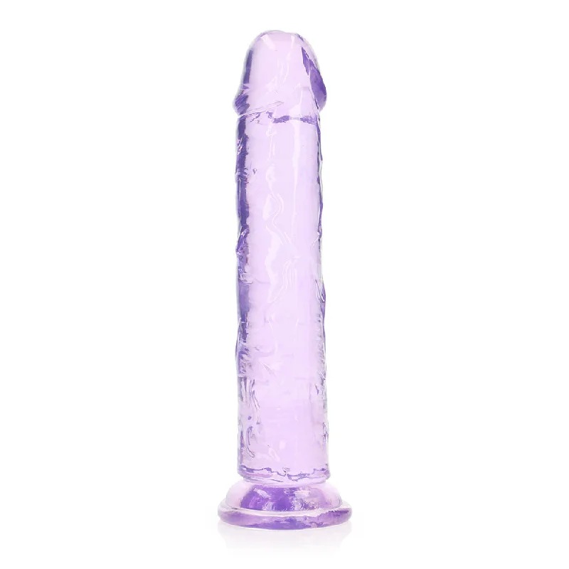 penis-surgery-recovery-penis-pump-reviews-RealRock Crystal Clear Straight 9 in. Dildo Without Balls Purple