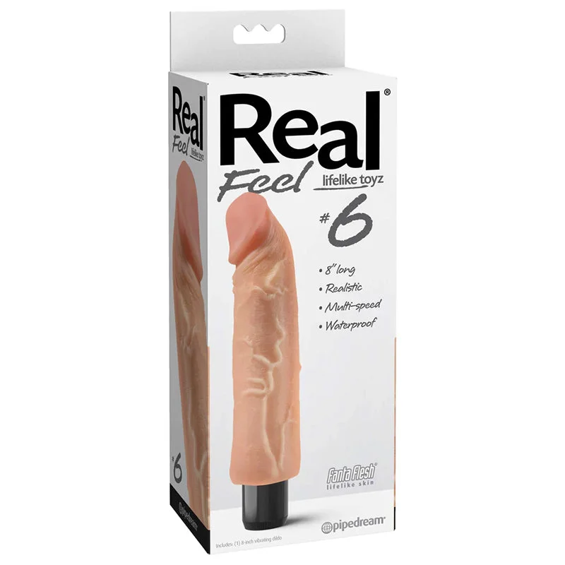 flared silicone dildo-Real Feel Lifelike Toyz No. 6 Beige Vibrating Dildo