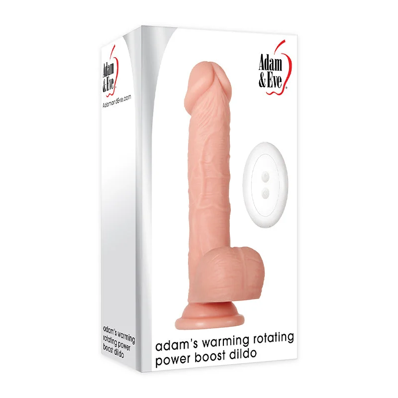 spiral glass dildo-A&e Adam's Warming Rotating Power Boost Dildo