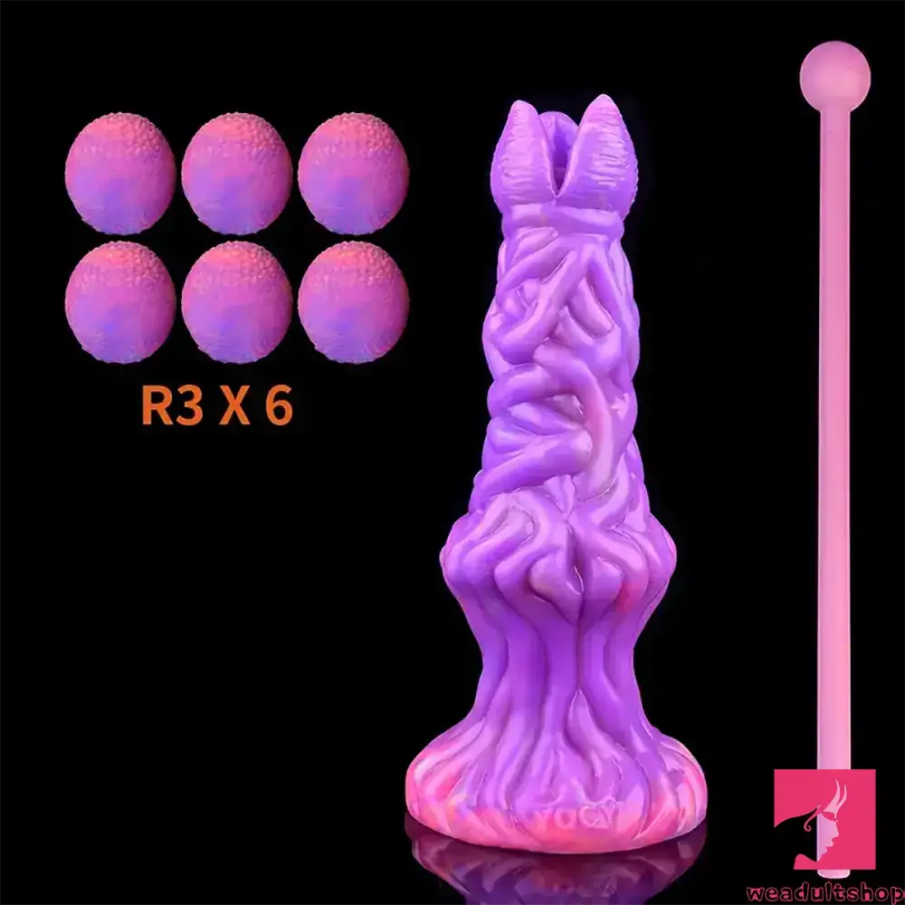 Anal toys with pulsation modes-7.99in Luminous Ovipositor Silicone Dildo For Anal Vaginal Orgasm