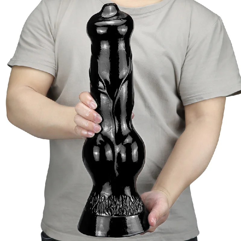 Anal toys for couple playtime-Big Dog Dildo Butt Plug - Silicone Realistic Animal Dildos Strong Suction Cup Anal Toys