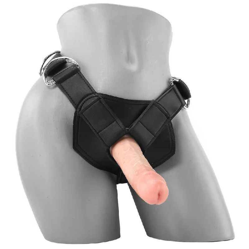 cock ring foldable-King Cock Strap-On Harness with 6 Inch Cock in Flesh