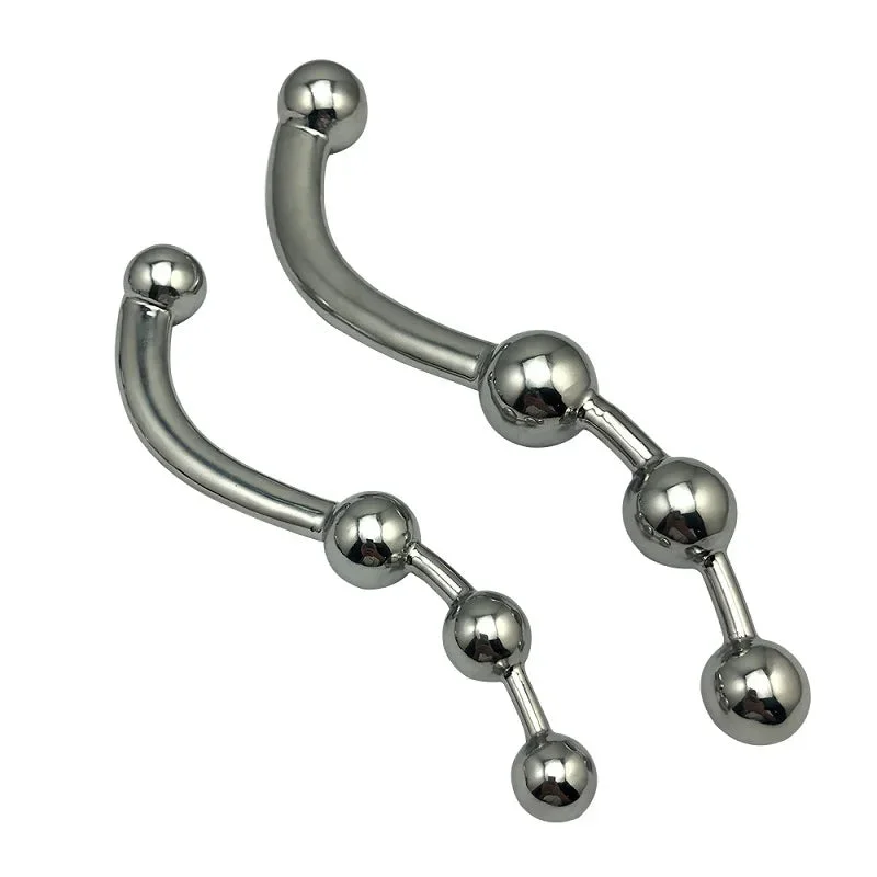 Anal toys with flared edge-Metal Anal Dildo Butt Plug - Anal Beads Large Dildo Female Male Sex Toys