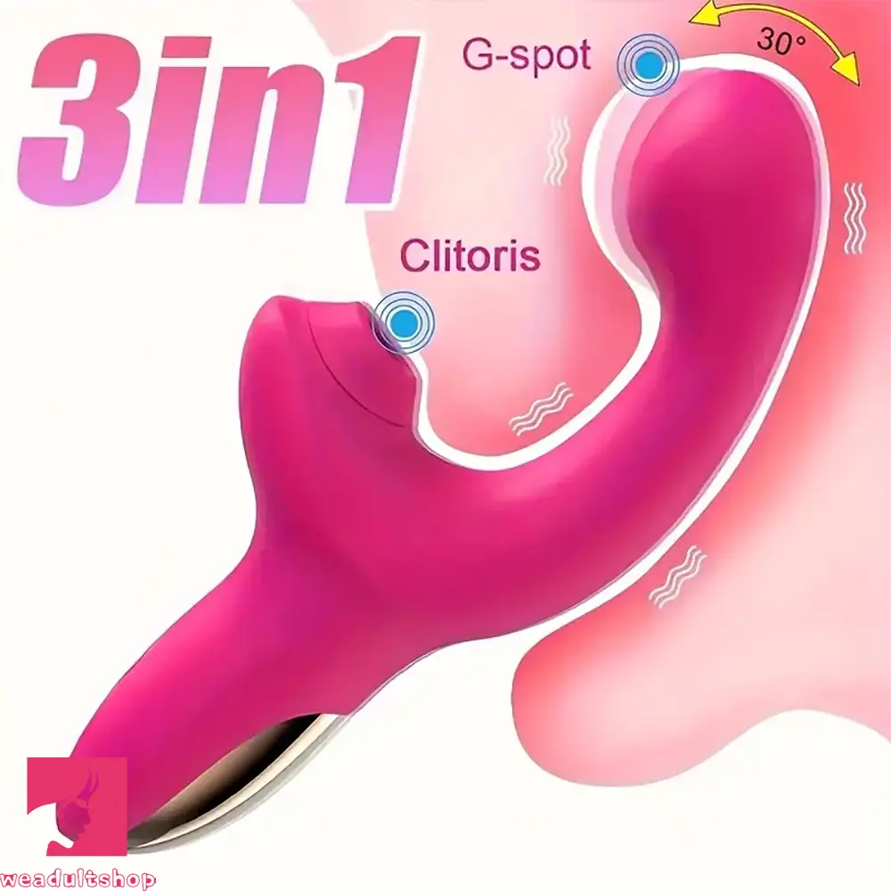 Anal toys for erotic games-7.28in Triple Rabbit Sucking Buckle Vibrating Electric Anal Dildo