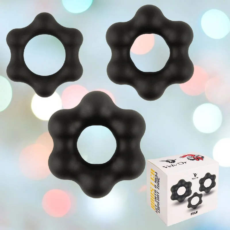 Anal toys for slow build-up-Velv'Or Rooster Milo Set of 3 Soft Silicone Cock Rings