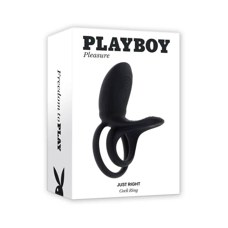 cock ring hygiene-Playboy Just Right Rechargeable Silicone C-Ring