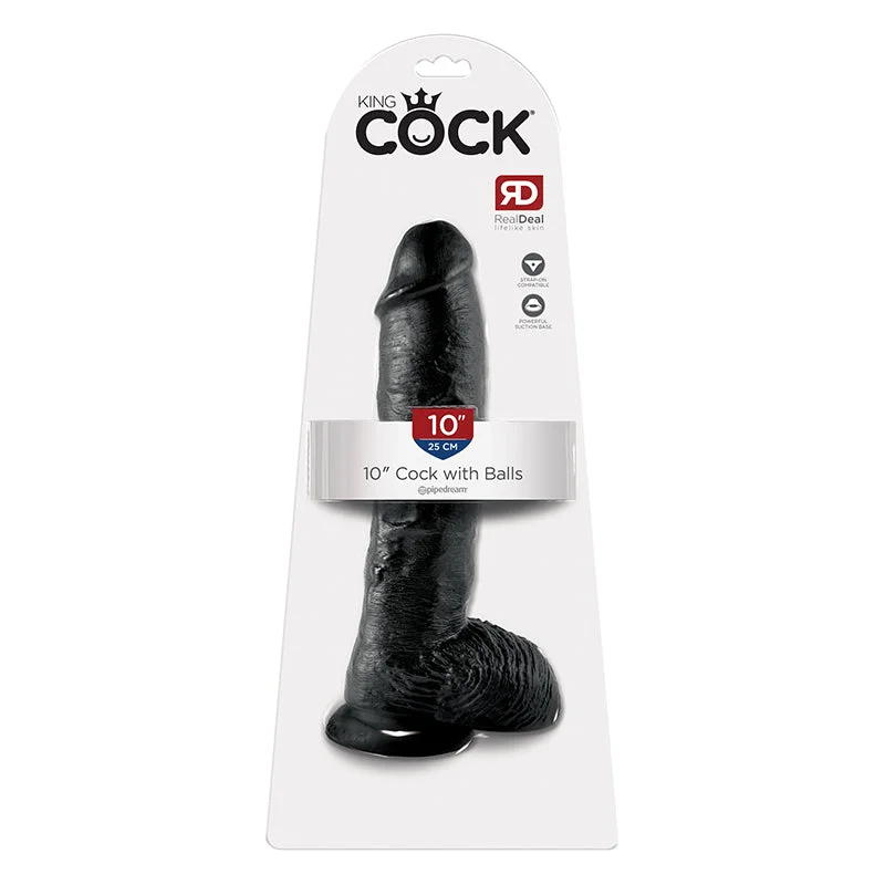 cock ring led light-King Cock 10" Cock - Black