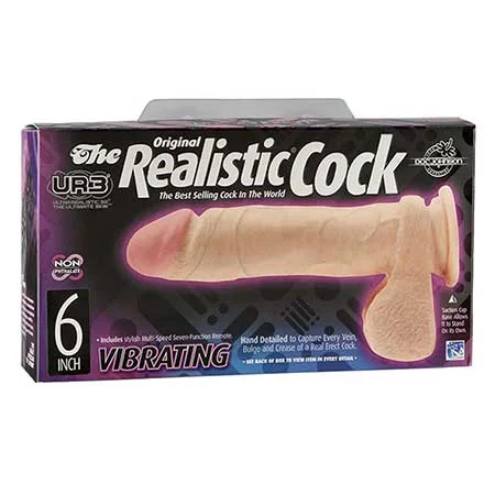 cock ring overnight-The Realistic Cock - UR3 - Vibrating 6 Inch White