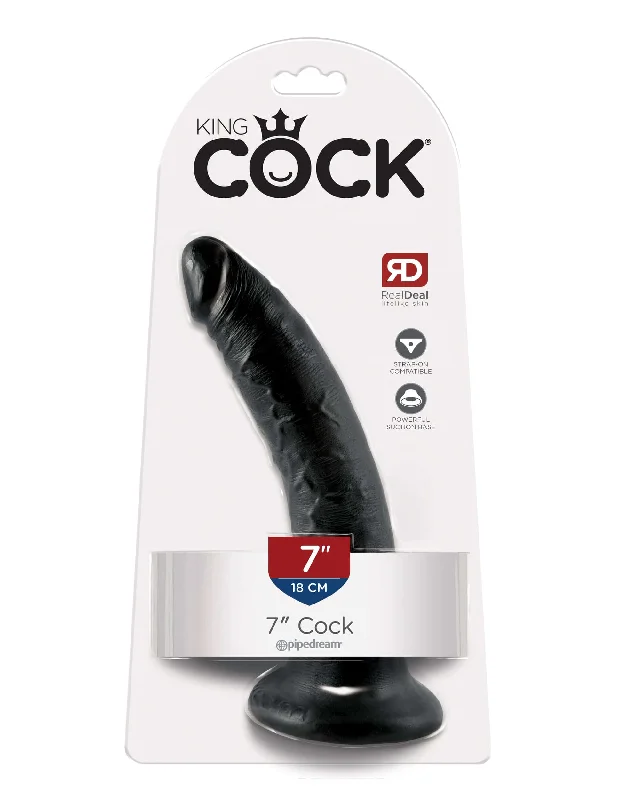 cock ring red-King Cock 7 inches Cock Black Real Deal RD