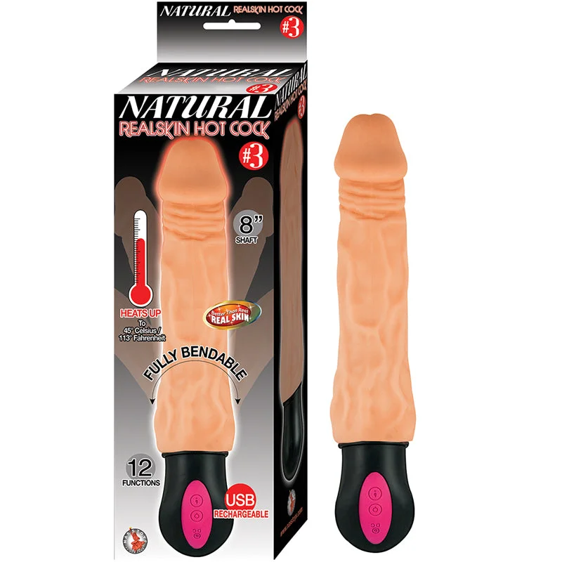 cock ring long lasting-Natural Realskin Hot Cock #3 8 inches Beige