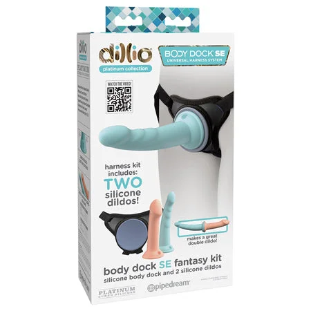 penis-anatomy-techniques-penis-aging-effects-Dillio Platinum Body Dock SE Fantasy Kit with 6 & 7 in. Silicone Dildos