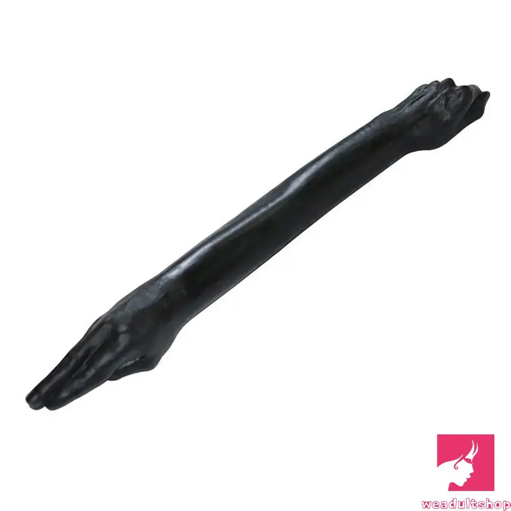 Anal toys for fantasy play-25.59in Fantasy Silicone Soft Huge Long Black Hand Fist Anal Dildo