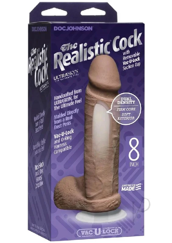 cock ring gold-The Realistic Cock UR3 with Balls 8 Inches - Caramel