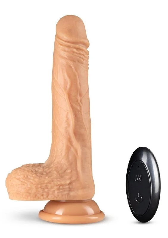 vibrating rigid dildo-Dr. Skin Silicone Dr. Grey Rechargeable Thrusting Dildo with Remote Control