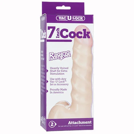 cock ring sale-Vac-U-Lock - 7 Inch Cock - Raging Hard-Ons White