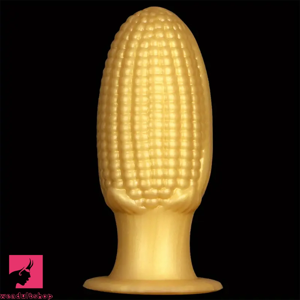 Anal toys with bold base-5.9in 6.7in 8.07in Silicone Corn Anal Plug Golden Fat Thick Real Dildo