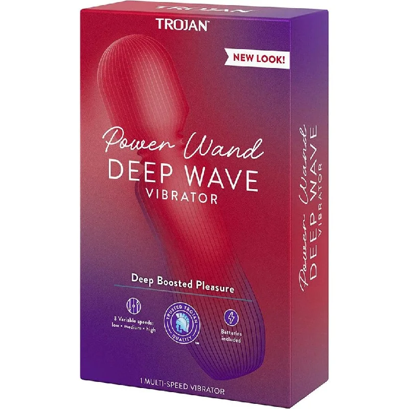 Anal toys with simple base-Trojan Power Wand Deep Wave Multi-Speed Clitoral Massager