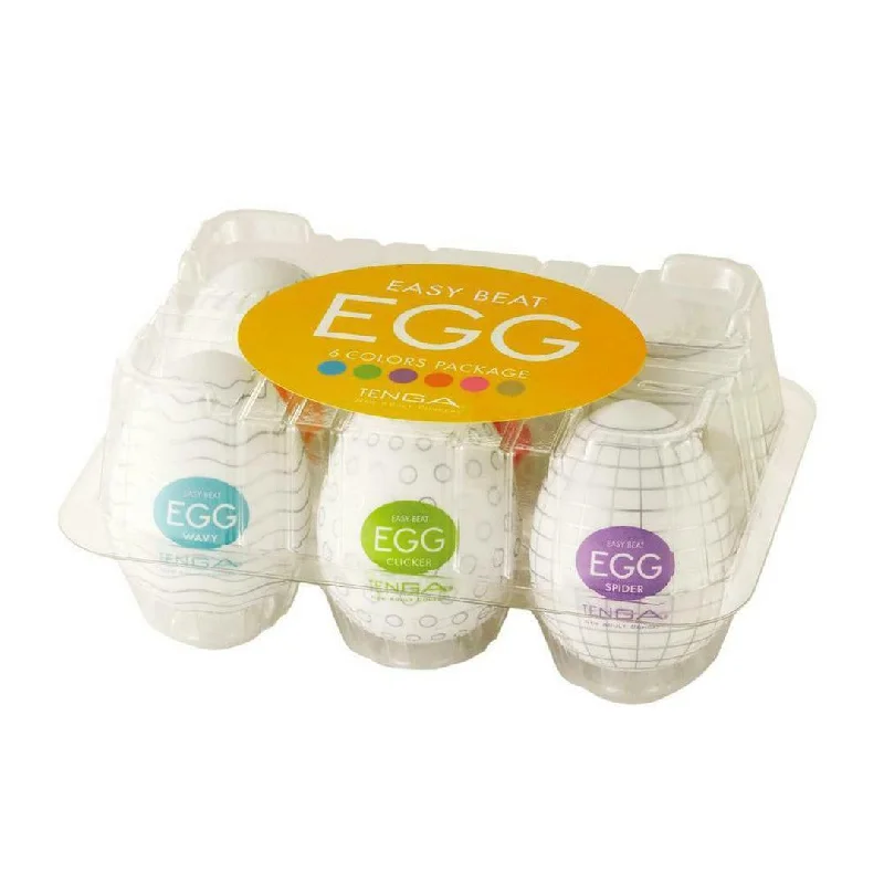 Anal toys with smooth edges-TENGA Egg Variety Pack - Regular Strength Penis Strokers (6 Pack)