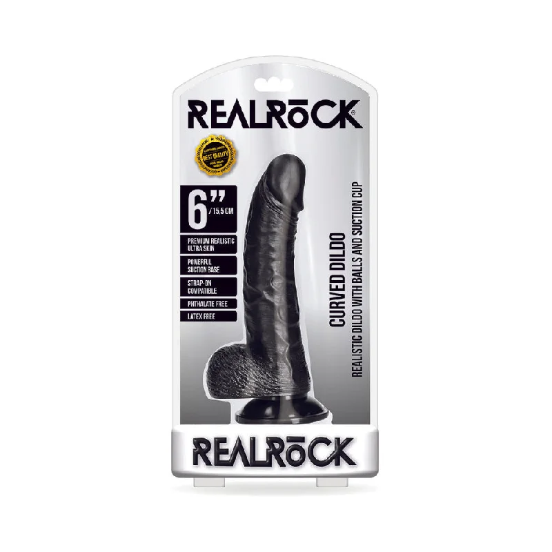 penis-girth-tips-penis-injury-recovery-RealRock Realistic 6 in. Curved Dildo With Balls and Suction Cup Black