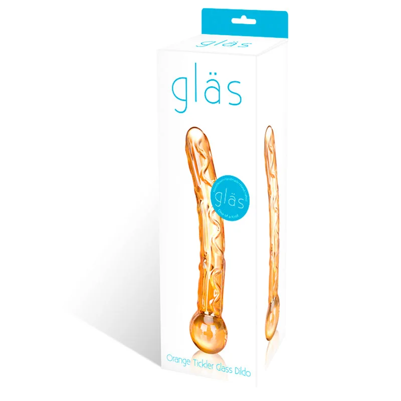 glass studded dildo-Glas Orange Tickler Glass Dildo