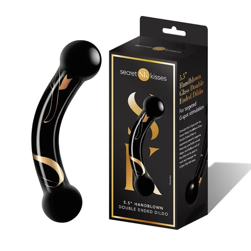 pulsating vibrating dildo-Secret Kisses 5.5'' Handblown Double Ended Dildo