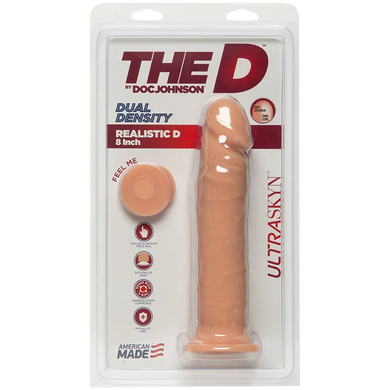 pink suction dildo-The D Realistic D 8 inches Ultraskyn Dildo Beige