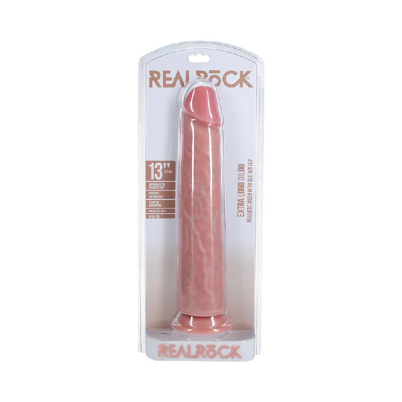 penis-skin-care-penis-sensitivity-issues-RealRock Extra Long 13 in. Dildo Beige