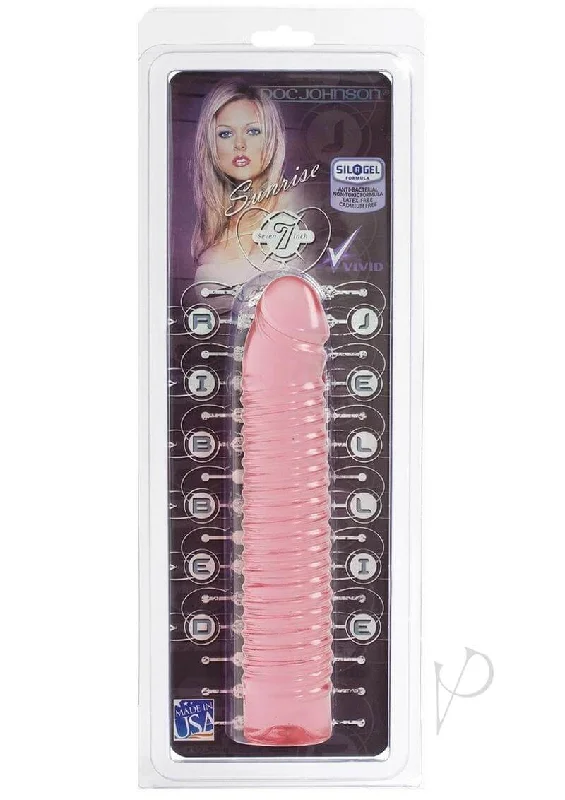 cock ring heavy metal-Vivid Ribbed Jellie Cock Sunrise: Sensational Pleasure with Doc Johnson