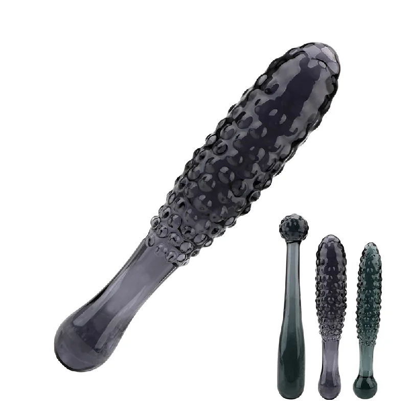 Anal toys with smooth feel-Glass Dildo Anal Plug - Knotted Anal Expander G Spot Prostate Massager