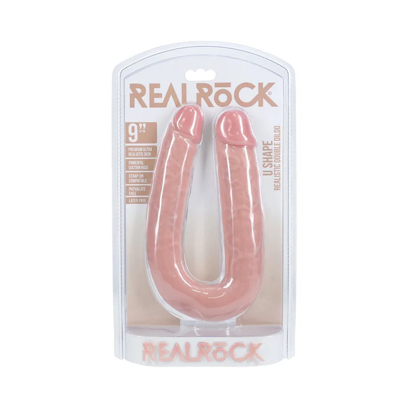 penis-function-techniques-penis-exercise-routines-RealRock 9 in. U-Shaped Double Dildo Beige